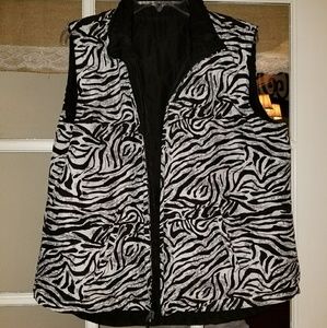 Zebra zip up vest